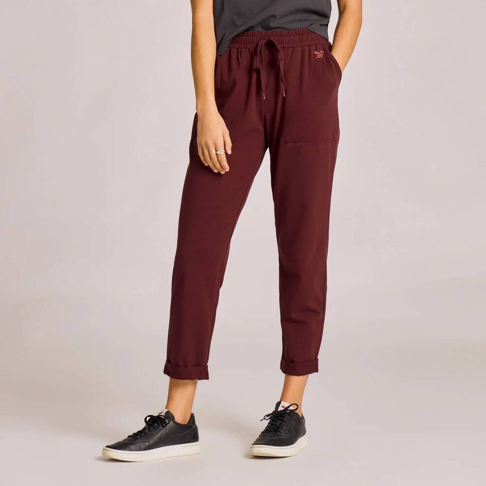 NEW LIFE IS GOOD solid crusher flex pant in deep burgundy